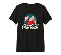 Coca-Cola Christmas Santa Drinking Soda Vintage Portrait T-Shirt Haut de Gamme