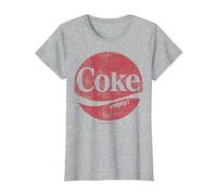 Coca-Cola Coke Enjoy Distressed Logo T-Shirt, Femme, Gris Chiné, XXL