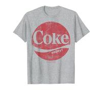 Coca-Cola Coke Enjoy Distressed Logo T-Shirt, Homme, Gris Chiné, M