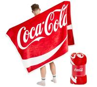 Coca Cola Couverture Polaire Sherpa Classique rétro Rouge 152 x 117 cm Produit Officiel pour Les Fans de Coca Cola