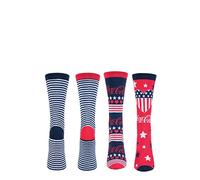 Coca-Cola Femme Rayure à motifs Coton Chaussettes Paquet de 2