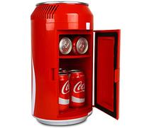Coca-Cola Mini réfrigérateur à Coca pour Chambres à Coucher 5,4 L - Glacière 8 canettes - Petit réfrigérateur pour collations, déjeuner, Nourriture, Boissons, Camping-Car, Voiture et Voyage - 12 V -