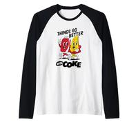 Coca-Cola & Pizza Things Go Better with Coke Friends Retro Manche Raglan