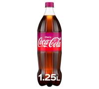 COCA-COLA - Plaisir Fruité Cherry Intense, Soda Rafraîchissant au Cola Classique (Bouteille 1,25L) - Lot de 4 - vendu par Lot