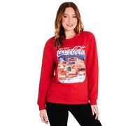 Coca-Cola Pull de Noël Femme, Adultes et Adolescents - Cadeaux Festifs de Noël (Rouge, 3XL)