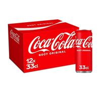 COCA-COLA - Soda Cola Original Rafraîchissant au Goût Unique, Pack 12 Canettes 33cL