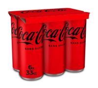 COCA-COLA - Soda Cola Sans Sucres, Goût Intense et Rafraîchissant, Pack 6x33cL