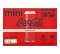 Coca-cola Soda sans sucres sans cafeine - le pack de 6 canettes de 20cL