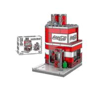 Coca Cola Store Building Blocks Model Toy for Kids as Mini Gift in City Street Scene