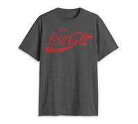 Coca-Cola T-Shirt à Manches Courtes Coke des années 80 pour Homme, Gris Anthracite chiné, Taille M