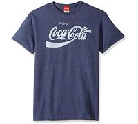 Coca-Cola T-Shirt à Manches Courtes Coke des années 80 pour Homme, Navy Heather, Taille L