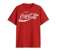 Coca-Cola T-Shirt à Manches Courtes Coke des années 80 pour Homme, Rouge, Taille XL