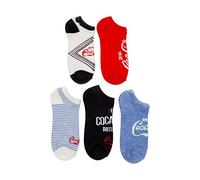 Coca-Cola womens 5 Pack No Show Casual Sock, Ivory Multi, 11-Sep US