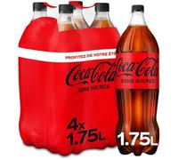 COCA-COLA Zéro Boisson gazeuse aux extraits végétaux sans sucres 4 x 1,75 L