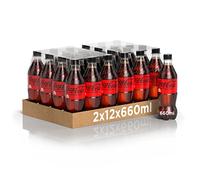 Coca-Cola Zero Zuccheri Lot de 24 bouteilles de 660 ml, toute la saveur de la formule Coca-Cola sans calories dans une bouteille PET 100 % recyclable, boisson sans alcool avec édulcorants