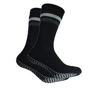 Lot de 2 paires de chaussettes pour hommes et femmes avec picots en ABS, sans gomme, chaussettes thermiques en éponge, chaussette anti-dérapante, chaussettes d'arrêt, taille 35-38 à 47-50 - - 47-50