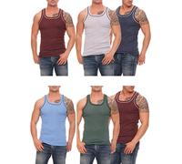 Cocain underwear Lot de 4, 6, 12 maillots de corps colorés pour homme ; débardeurs dans différents mélanges de couleurs, tailles M à 7XL, Lot de 6 maillots de corps, 5XL grande taille