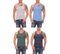 Cocain underwear Lot de 4, 6, 12 maillots de corps colorés pour homme ; débardeurs dans différents mélanges de couleurs, tailles M à 7XL, Lot de 4 maillots de corps 1, 4XL grande taille