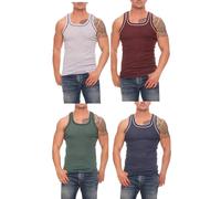 Cocain underwear Lot de 4, 6, 12 maillots de corps colorés pour homme ; débardeurs dans différents mélanges de couleurs, tailles M à 7XL, Lot de 4 maillots de corps, 5XL grande taille