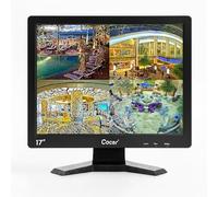 Cocar 19 Pouces Moniteur Video Surveillance, LCD HD Ecran CCTV Moniteur avec BNC/VGA/HDMI/AV Haut-Parleur Intégré pour PC/DVD/Domicile/Magasin Caméra Système de Surveillance de la sécurité(1280x1024)