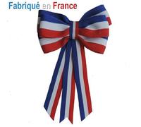 Cocarde de conscrit Tricolore pour defiles de classards ruban de satin et centre tricolore