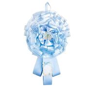 Cocarde de naissance avec rubans de satin parchemin et application de queues