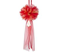 Cocarde Noël Hors-Porte Pon à Suspendre décor Mural, Porte ou Pointe Arbre Arc de Noël, Rouge et Or décoration de Noël