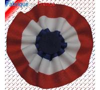 Cocarde tricolore France sans pans Ø80mm - Artisanat français