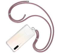 COCASES Téléphone Tour de Cou, Universelle Capes de Collier de Longe Compatibles avec Plupart des Smartphone (rouge/bleu cube)