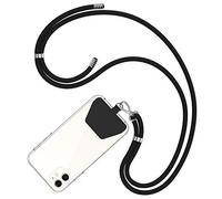 COCASES Tour de cou universel en nylon pour téléphone portable, compatible avec iPhone, Galaxy, Huawei et la plupart des smartphones Noir