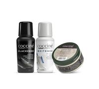 Coccine - Kit Correcteurs Sneakers Blanc Noir 3 en 1, Savon Nettoyant | Whitener et Blackener pour Chaussures, Nettoie Cuir Lisse, Ravive les Couleurs, Masque Rayures, Éraflures et Traces d’Usure