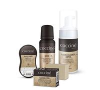 Coccine - Kit Nettoyage Chaussures Daim Nubuck 4 en 1, Soin Complet | Mousse Nettoyante, Produit Raviveur, Gomme et Éponge à Sec pour Enlever Saleté, Taches, Poussière et Boue des Baskets, Bottes