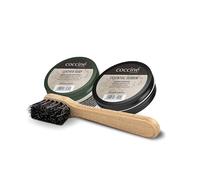 Coccine - Kit Nettoyage Cuir Lisse, Savon, Graisse Incolore et Brosse | Entretien 3 en 1 pour Chaussures Élégantes, Élimine Saleté et Anciennes Couches, Nourrit, Assouplit, Protège contre Humidité