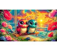 Coccinelle à Sept Points 1000 pièces Puzzle pour Adultes et Enfants de 12 Ans et Plus Papier recyclé Jeu Familial Amusant & Stimulant 70x50cm/1000pcs