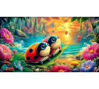 Coccinelle à Sept Points 1000 pièces Puzzle pour Adultes et Enfants de 12 Ans et Plus Papier recyclé Jeu Familial Amusant & Stimulant 38x52cm/1000pcs