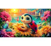 Coccinelle à Sept Points 1000 pièces Puzzle pour Adultes Jeu éducatif détente Jeu Familial Amusant & Stimulant pour Adultes et Enfants de 12 Ans et Plus 38x26cm/1000pcs