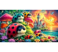 Coccinelle à Sept Points 1000 pièces Puzzle pour Adultes Jeu éducatif détente Jeu Familial Amusant & Stimulant pour Adultes et Enfants de 12 Ans et Plus 70x50cm/1000pcs