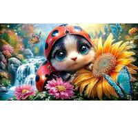 Coccinelle à Sept Points 1000 pièces Puzzle pour Adultes Jeu éducatif détente Jeu Familial Amusant & Stimulant pour Adultes et Enfants de 12 Ans et Plus 38x52cm/1000pcs