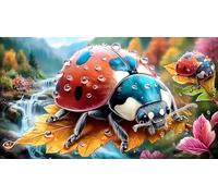 Coccinelle à Sept Points Puzzle 1000 pièces Papier recyclé Jeux éducatifs Jeu Stimulant pour Adultes et Enfants de 12 Ans et Plus 38x52cm/1000pcs