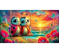 Coccinelle à Sept Points Puzzle 1000 pièces Papier recyclé Jeux éducatifs Jeu Stimulant pour Adultes et Enfants de 12 Ans et Plus 70x50cm/1000pcs