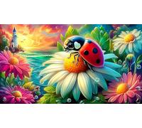 Coccinelle à Sept Points Puzzle pour Adultes 1000 pièces Jeu de Puzzle Cadeau Amusant & Activité Maison pour Adultes et Enfants de 12 Ans et Plus 70x50cm/1000pcs