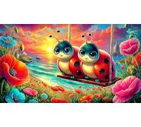 Coccinelle à Sept Points Puzzle pour Adultes 1000 pièces Jeu éducatif détente Jeu Stimulant pour Adultes et Enfants de 12 Ans et Plus 70x50cm/1000pcs