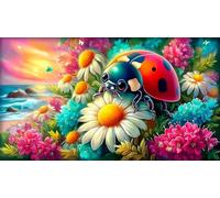 Coccinelle à Sept Points Puzzle pour Adultes 1000 pièces Jeu éducatif détente Jeu Stimulant pour Adultes et Enfants de 12 Ans et Plus 38x26cm/1000pcs