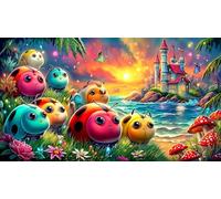 Coccinelle à Sept Points Puzzle pour Adultes 1000 pièces Jeu éducatif détente Jeu Stimulant pour Adultes et Enfants de 12 Ans et Plus 38x26cm/1000pcs