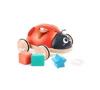 HaPe Jouet en bois à tirer Trieur de formes Coccinelle Ladybug Orange – Dès 12 mois