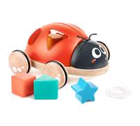 HaPe Jouet en bois à tirer Trieur de formes Coccinelle Ladybug Orange – Dès 12 mois