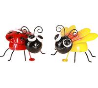 Coccinelle Abeille Aimant Déco Métal 9,5cm Jardin Lot de 2