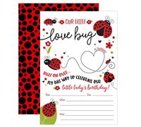 Coccinelle Anniversaire d'invitation, Lady Bug fête Invitez 20 Remplir avec Style avec enveloppes, Petite Fille Lady cartons d'invitation d'anniversaire