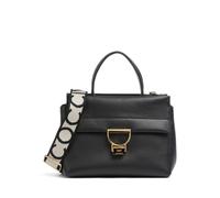 Coccinelle Arlettis Signature Sac à main noir, cuir grainé, femme