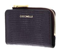 Coccinelle Cuir étui pour Carte de crédit Metallic Lizard Credit Card Holder Prune Violet foncé